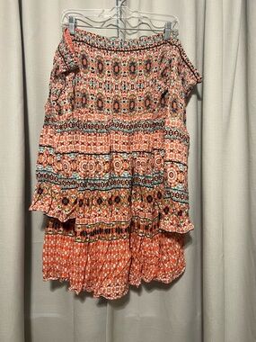 Torrid Off Shoulder Dress - Coral Multi